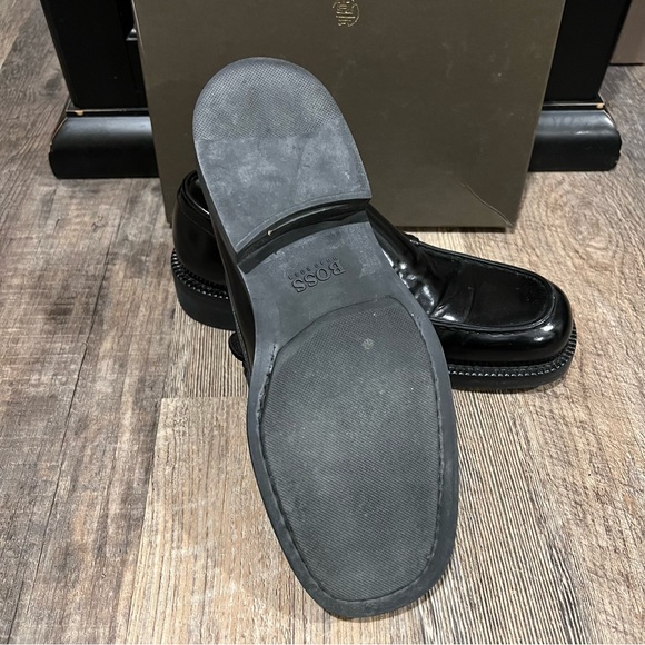 BOSS - Hugo Boss Men’s black leather loafers - Size:7.5 - Picture 6 of 7
